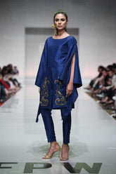 Yasmin Zaman - Blue Pure Silk Shirt