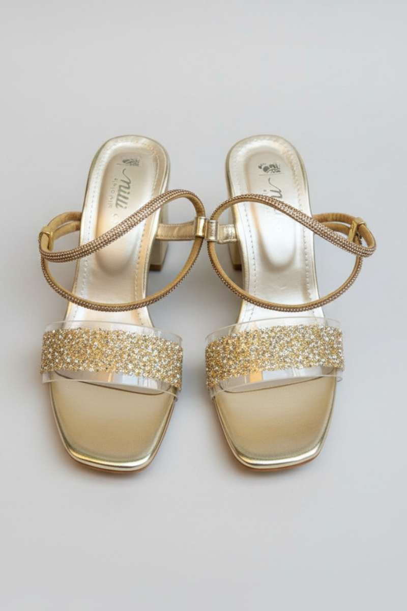 Milli Shoes - Block Heel Sandal For Women - Gold - Studio by TCS