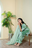 Urooj Atelier - EE-021-25 - forest green - Irish & cotton Net - 3 Piece