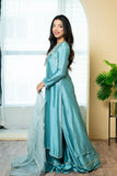 Urooj Atelier - EE-024-25 - light sea green - Sheesha Silk & Organza - 3 Piece