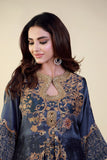 Shamaeel - EE-03 - Navy Blue - Sheesha Silk & Khaddi Silk - 2 Piece