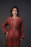 Shamaeel - EE-04 - Deep Red - Sheesha Silk & Khaddi Silk - 2 Piece