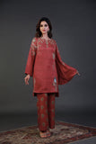 Shamaeel - EE-05 - Red - Raw Silk & Khaddi Silk - 2 Piece