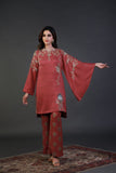 Shamaeel - EE-05 - Red - Raw Silk & Khaddi Silk - 2 Piece