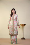 Shamaeel - EE-08 - Soft Pink & White - Khaddi Silk - 2 Piece