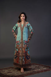 Shamaeel - EE-10 - Aqua Blue - Silk & Organza - 3 Piece