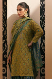 Shehrnaz - SHK-1389 - Olive - Cotton net - 3 Piece