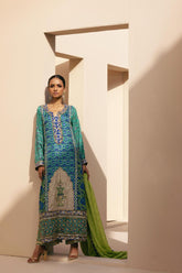 Shehrnaz - SHK-1367 - Turqoise - Silk - 3 Piece