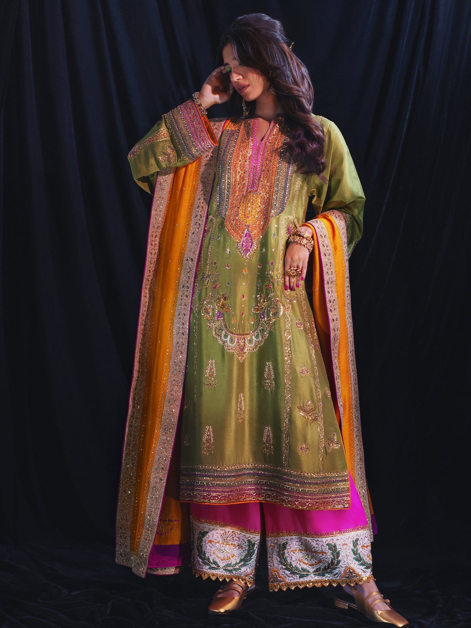 Sanam Chaudhri JAWHAR Green 2 Piece
