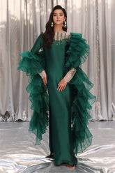 Musferah Saad - Emerald Chic - Emerald Green - Tissue Silk & Organza - 3 Piece