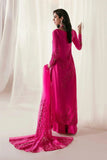 Nilofer Shahid - Korean Raw Silk Fuchsia Embroidered Shirt and Pants with Deep Pink Organza Dupatta - Euphoria - 3 Piece - Studio by TCS