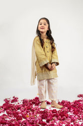 Cheeco Chic - FJSEID24 - Cotton & Silk - yellow & Whitw - 3 Piece