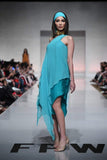 Yasmin Zaman - Aqua Blue Off Shoulder Dress