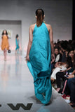Yasmin Zaman - Aqua Printed Handkerchief Style Dress