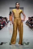 Yasmin Zaman - Mustard Crop Top With Flowy Trouser