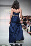 Yasmin Zaman - Blue Pure Silk Halter Style Gown
