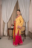 Reema Ahsan - Faiza - Viscose & Organza - Mustard - 3 Piece