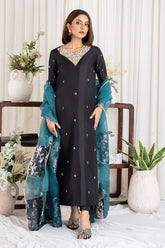 Allure by IH - RITA - Black - Raw Silk & Organza - 3 Piece