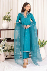 Allure by IH - RAHA - Teal - Raw Silk - 3 Piece