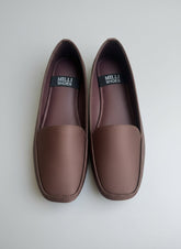 Milli Shoes - Square Toe Dusty Rose Mauve Flat Loafers For Women