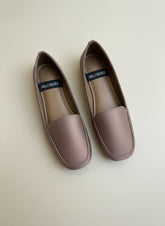 Milli Shoes - Square Toe Nudy Beige Flat Loafers For Women