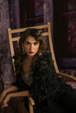 Maheen Khan - GAGA - 4 BLACK - Black - Blended Chiffon - 1 Piece