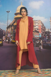 Gulabo - BURGUNDY DUSTER COAT - Burgundy - Blended Crepe - 1 Piece