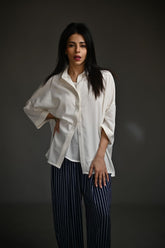 Gulabo - TWIN SET - Irish Linen & Swiss lawn - White - 2 Piece