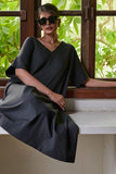Gulabo - URBAN STRIPE DRESS - Egyption Cotton - Black - 1 Piece