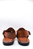 Alifyay - Gol Cut Leather Tan Peshawari Sandal