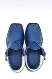 Alifyay - Gol Cut Leather Peshawari Sandal - Blue
