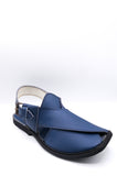 Alifyay - Gol Cut Leather Peshawari Sandal - Blue