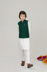 Cheeco Chic - GWCEID24 - bottle green - cotton silk - waistcoat - 1 piece