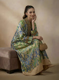 Maheen Khan - Pure Silk Aurelia Royale Kaftan For Women - Blue Green - 2 Piece
