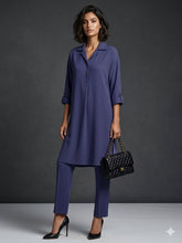 Gulabo - Blended Crepe Iris Lane Set For Women - Navy - 2 Piece