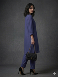 Gulabo - Blended Crepe Iris Lane Set For Women - Navy - 2 Piece