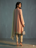 Gulabo - Chiffon + Satin Blush Cascade Set For Women - Muted Coral - 3 Piece