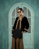Maheen Khan - Zarqash Gharara Silk Brocade Lower For Women - Black - 1 Piece