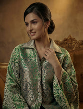 Maheen Khan - Pure Silk Ruhe Jacket For Women - Biege - 1 Piece