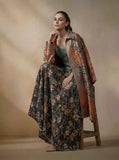 Maheen Khan - Pure Silk Celestine Jacket For Women - Red Maroon + Green - 1 Piece
