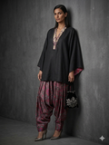 Gulabo - Cotton Silk Gulnaar Shalwar For Women - Mulberry Wine - 1 Piece