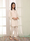 Oaks Embroidered Dyed Cambric Co-ord set Ivory / Cream 2 Piece