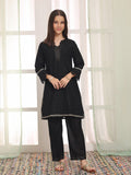 Oaks Embroidered Cotton Net Jacquard Co-ord set Black 2 Piece