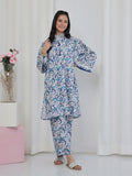 Oaks Printed Lawn Co-ord set White 2 Piece