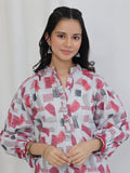 Oaks Printed Lawn Co-ord set White 2 Piece