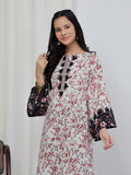 Oaks - Embroidered Lawn Suit For Girl - Red&Black - 2 Piece