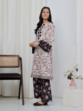 Oaks - Embroidered Lawn Suit For Girl - Red&Black - 2 Piece