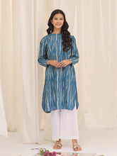 Oaks - Printed Pret Kurti Cotton Blue - 1 Piece