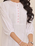 Oaks - Printed Pret Kurti Cotton White - 1 Piece