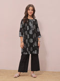 Oaks - Printed Pret Kurti Jacquard Black - 1 Piece
